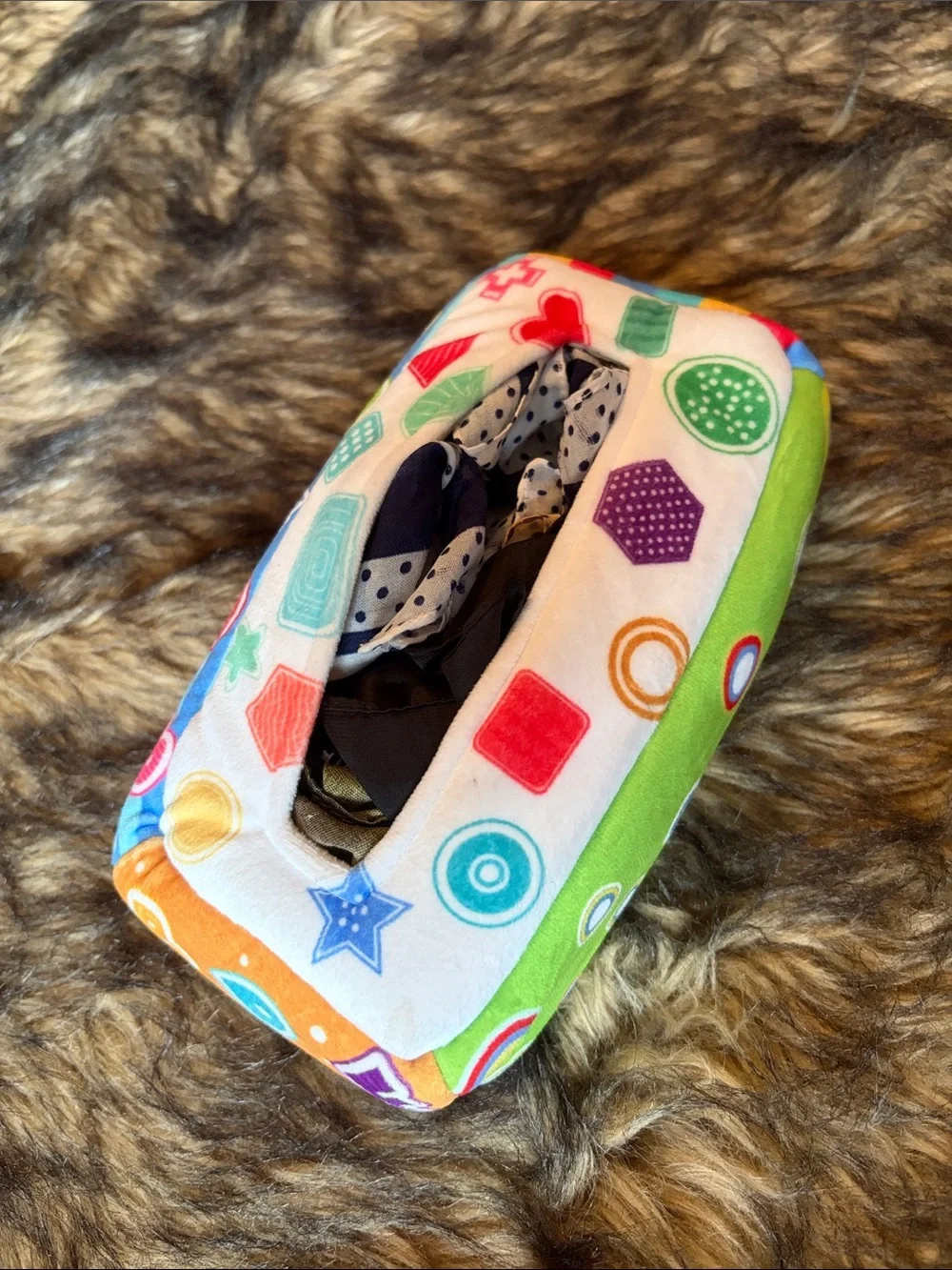 Sensory Pull Along Baby Tissue Box With 4 Scarfs